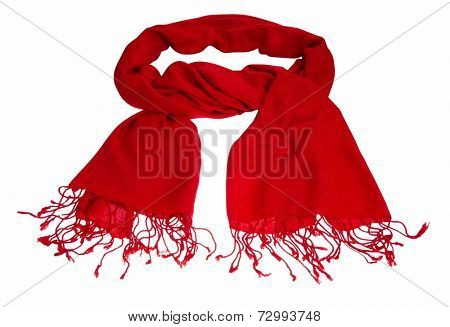 Cashmere scarf on white background