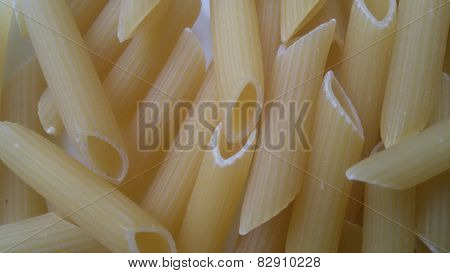 Raw penne pasta