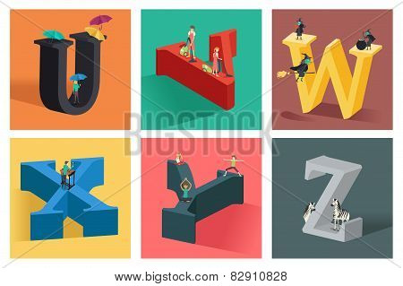 Alphabets Concept In 3D