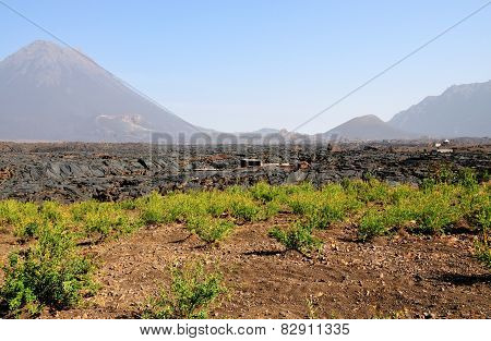 Farming At Base Of Volcano