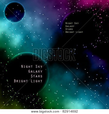 Abstract rounde text box composition with galaxy