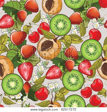 Seamless summer fruits pattern