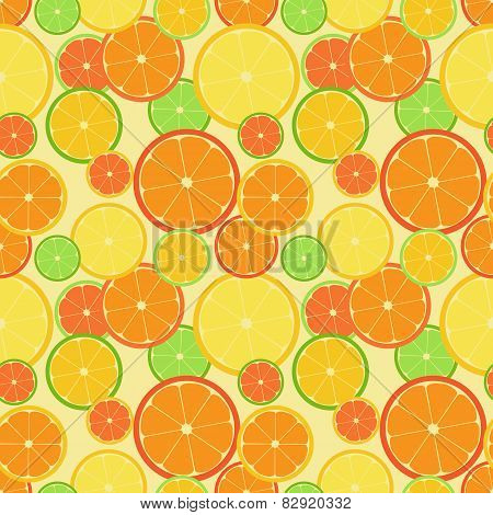 Color citrus seamless pattern