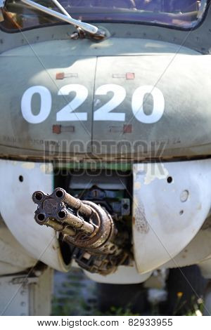 Machine Gun On An Old Military Airplane