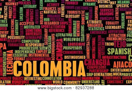 Colombia as a Country Abstract Art Concept