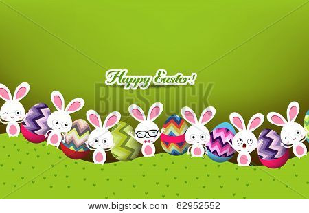 easter eggs and bunny background