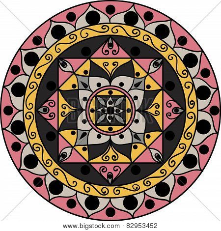 Gray-pink mandala