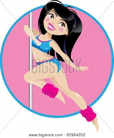 Pole dance brunette