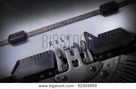 Vintage Inscription Made By Old Typewriter
