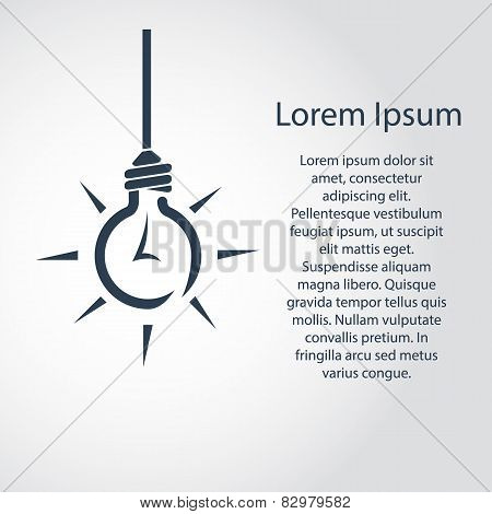 Vector simple lamp with black text.