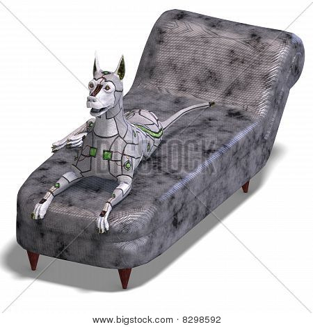elektroniska scifi hund i framtiden