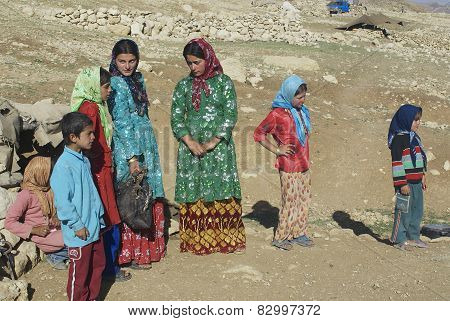 Young women talk circa Isfahan, Iran.