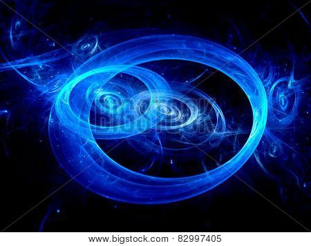 Blue Glowing Circles In Space