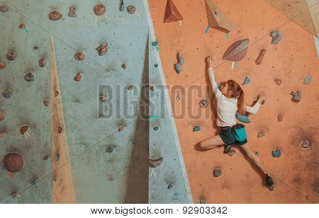 Little Girl Climbing Indoor
