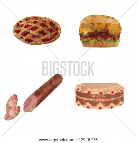 Vector set of food from polygons