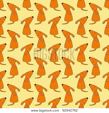 Pattern With Foxy Colored Dogs