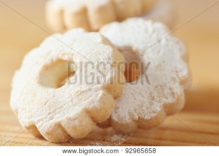 Italian Canestrelli Cookies Sprinkled With Icing Sugar