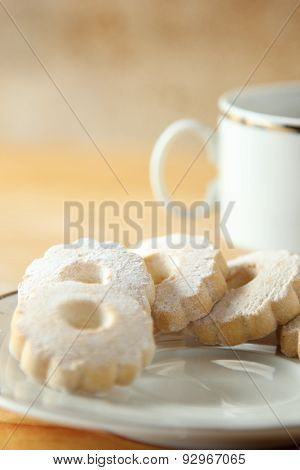 Italian Canestrelli Biscuits On A Plate