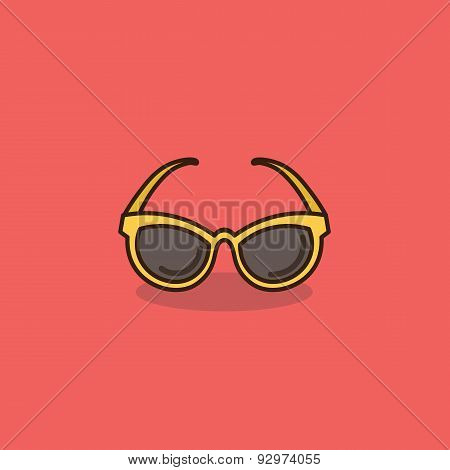 yellow sunglasses flat icon
