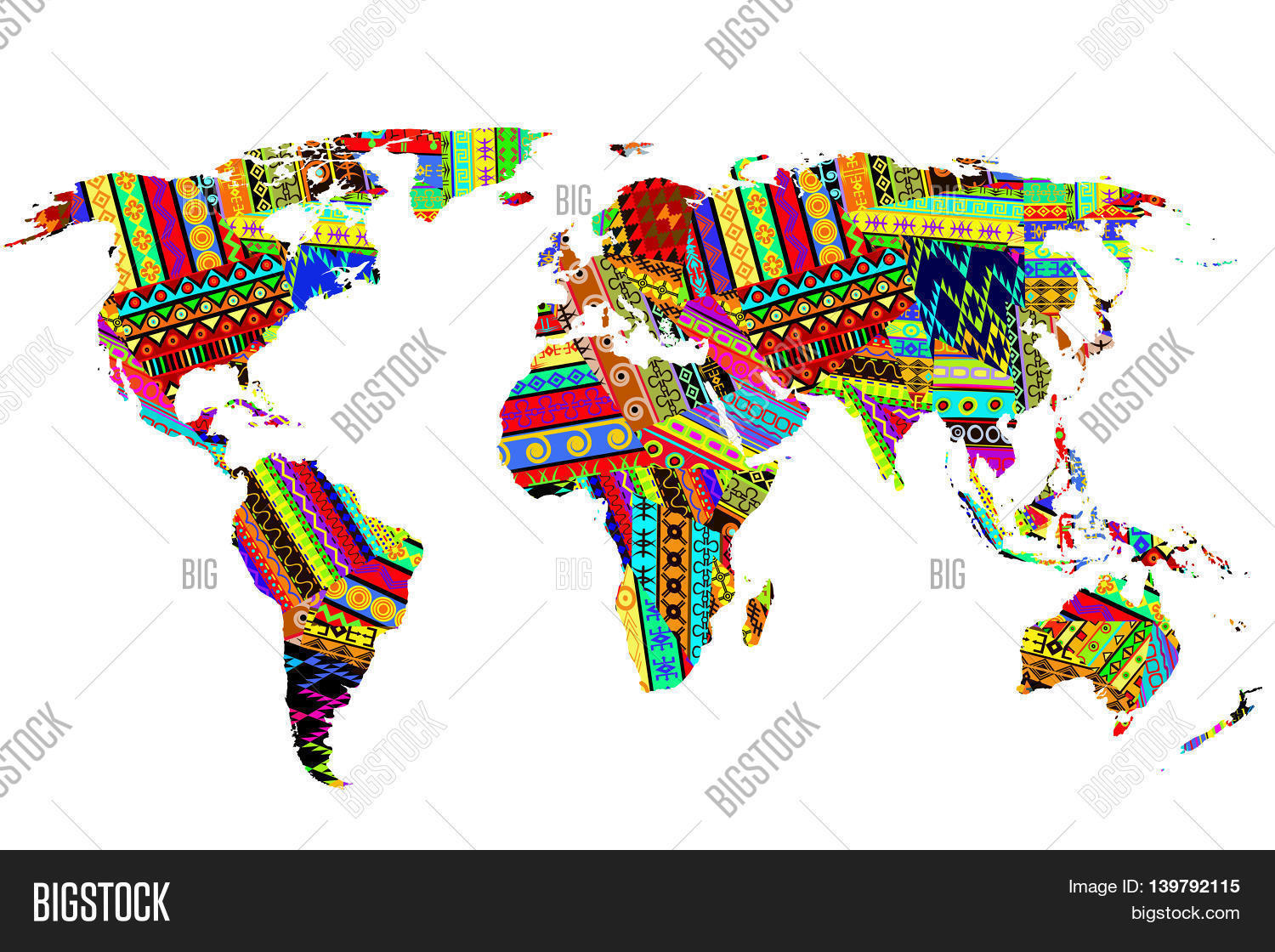 World Map Ethnic Vector & Photo (Free Trial) Bigstock