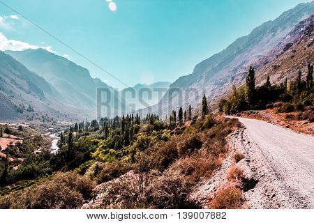 Mountains And Hills Of The Andes Mountains In Santiago, Chile