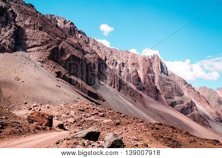 Mountains And Hills Of The Andes Mountains In Santiago, Chile