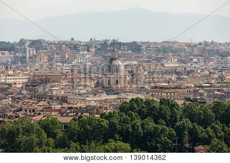 view of Rome from Janiculum Hill Italy