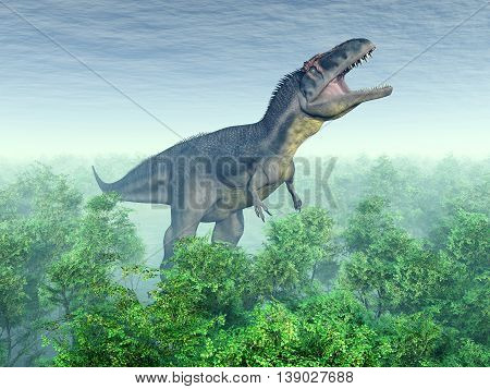 Computer generated 3D illustration with the dinosaur Tyrannotitan
