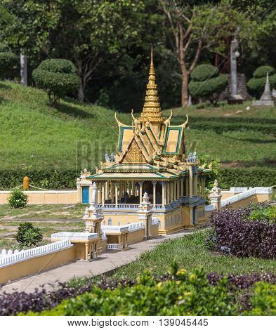 Seema Malaka temple on Beira Lake. Colombo, Sri Lanka. Panorama