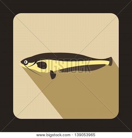 Atlantic mackerel, Scomber scombrus icon in flat style on a beige background