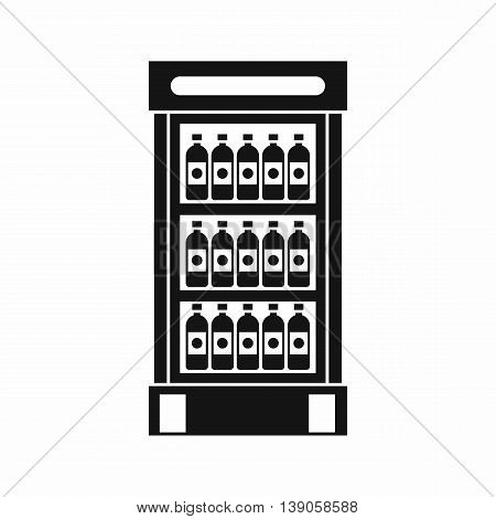 Fridge with refreshments drinks icon in simple style isolated vector illustration