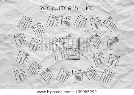 Shortlist Document Surrounded By Lots Of Resumes