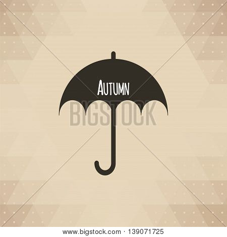 Umbrella template on polygonal style background with lettering.