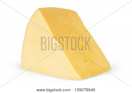 piece of cheese isolated on a white background
