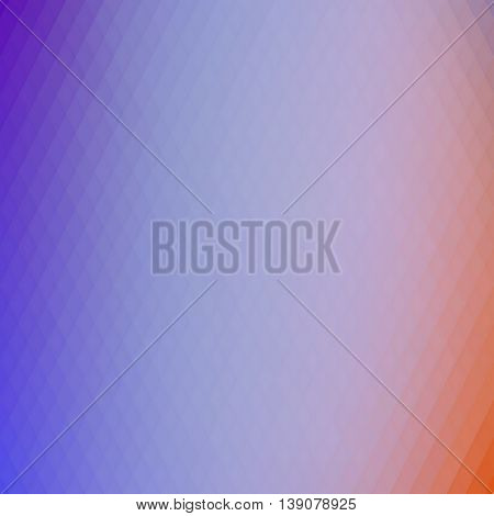Retro rhombs background, gradient colors of geometric shape. Blue and orange gradient background