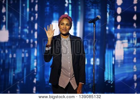 VITEBSK, BELARUS - JULY 18: French singer Imany (Nadia Mladjao) performs during the 25th Slavyansky Bazar Festival on July 18, 2016 in Vitebsk, Belarus