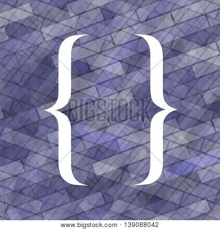 Curly Bracket Icon Isolated on Blue Brick Background
