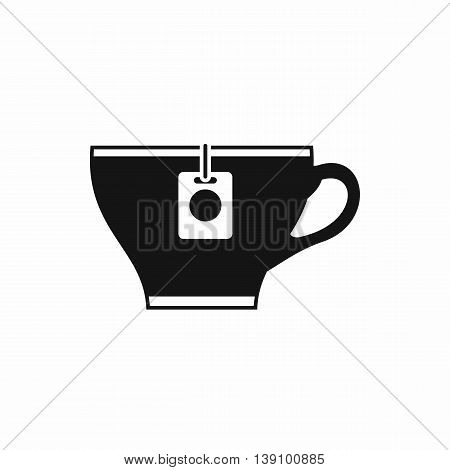 Cup with teabag icon in simple style isolated vector illustration