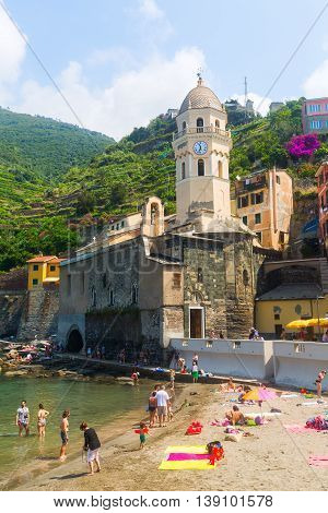 Beach In Vernazza, Cinque Terre, Italy