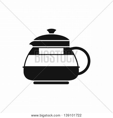 Glass teapot icon in simple style isolated vector illustration