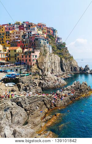 Picturesque Town Manarola In The Cinque Terre, Italy