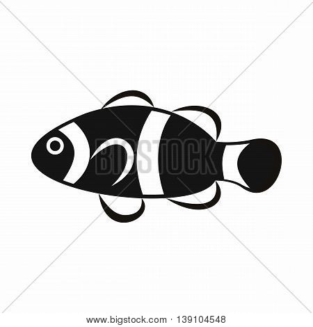 Cute clown fish icon in simple style isolated vector illustration