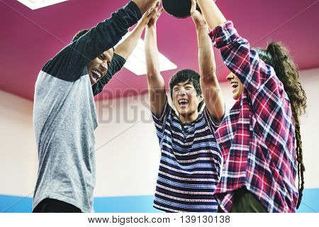 Activity Friends Playing Tabletennis Concept