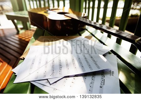 Song Writer Melody Creativity Guitar Musical Instrument Concept