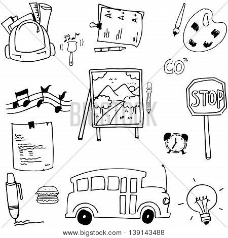 Doodle school stock vector art hand draw