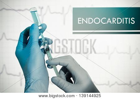 Stop endocarditis. Syringe is filled with injection. Syringe and vaccine