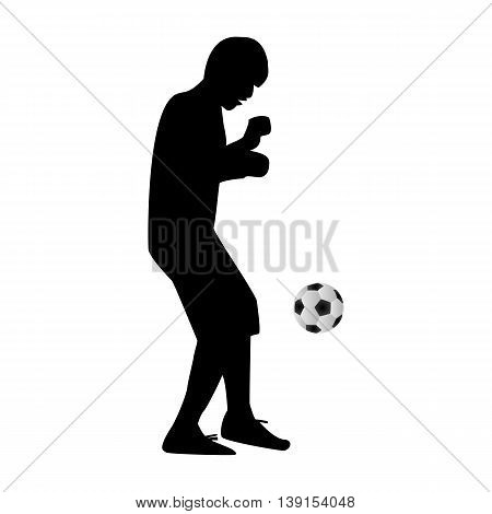 Summer vacation active young man with a soccer ball