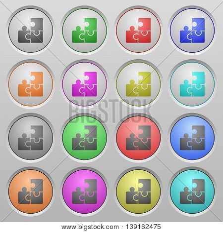 Set of puzzle plastic sunk spherical buttons.