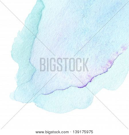 Abstract Watercolor background. Colorful blue water color art hand paint. Splash Watercolour texture