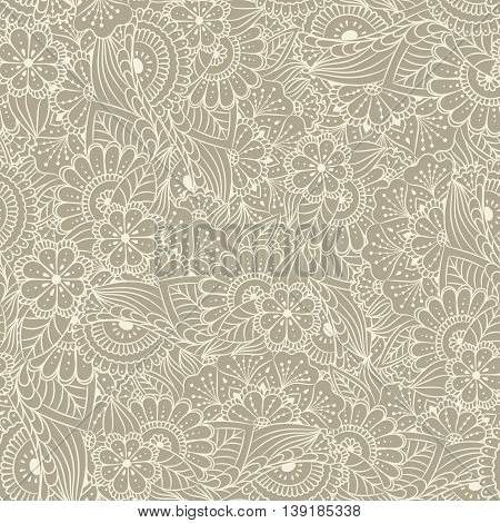 Seamless pattern with hand-drawn elements. Background for wedding cards and invitations.